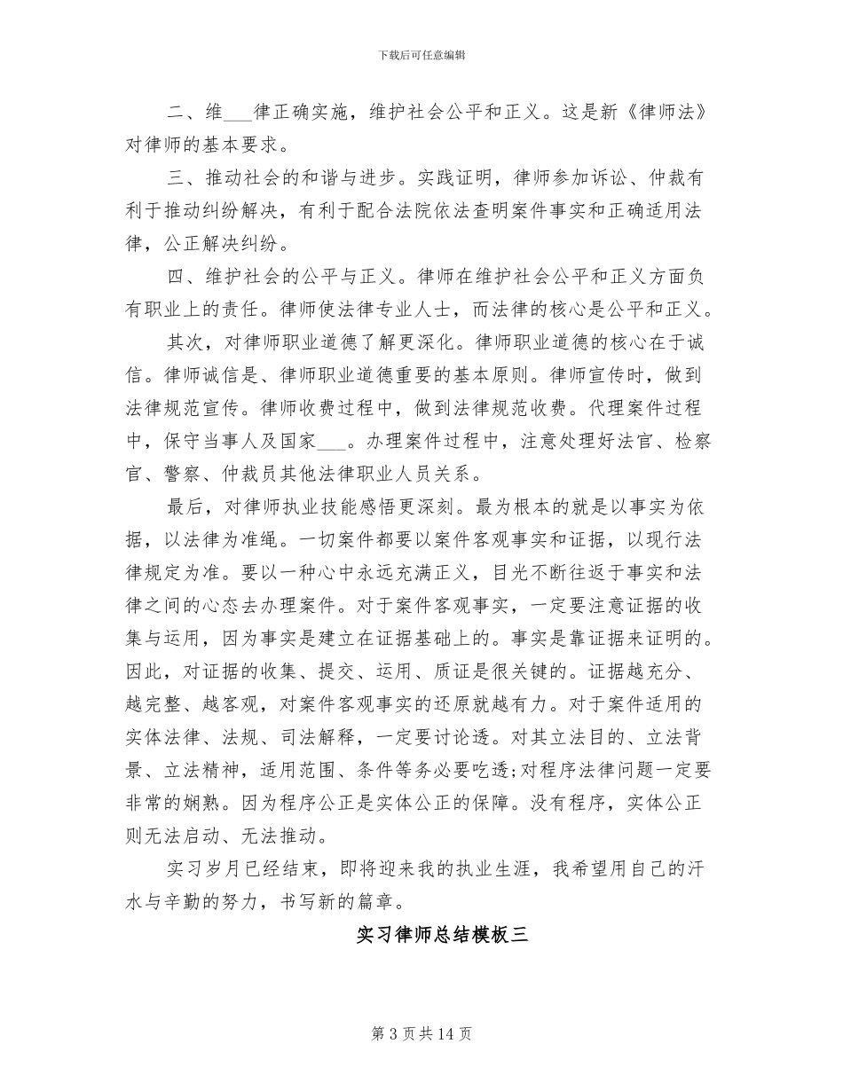 2024年实习律师总结模板_第3页