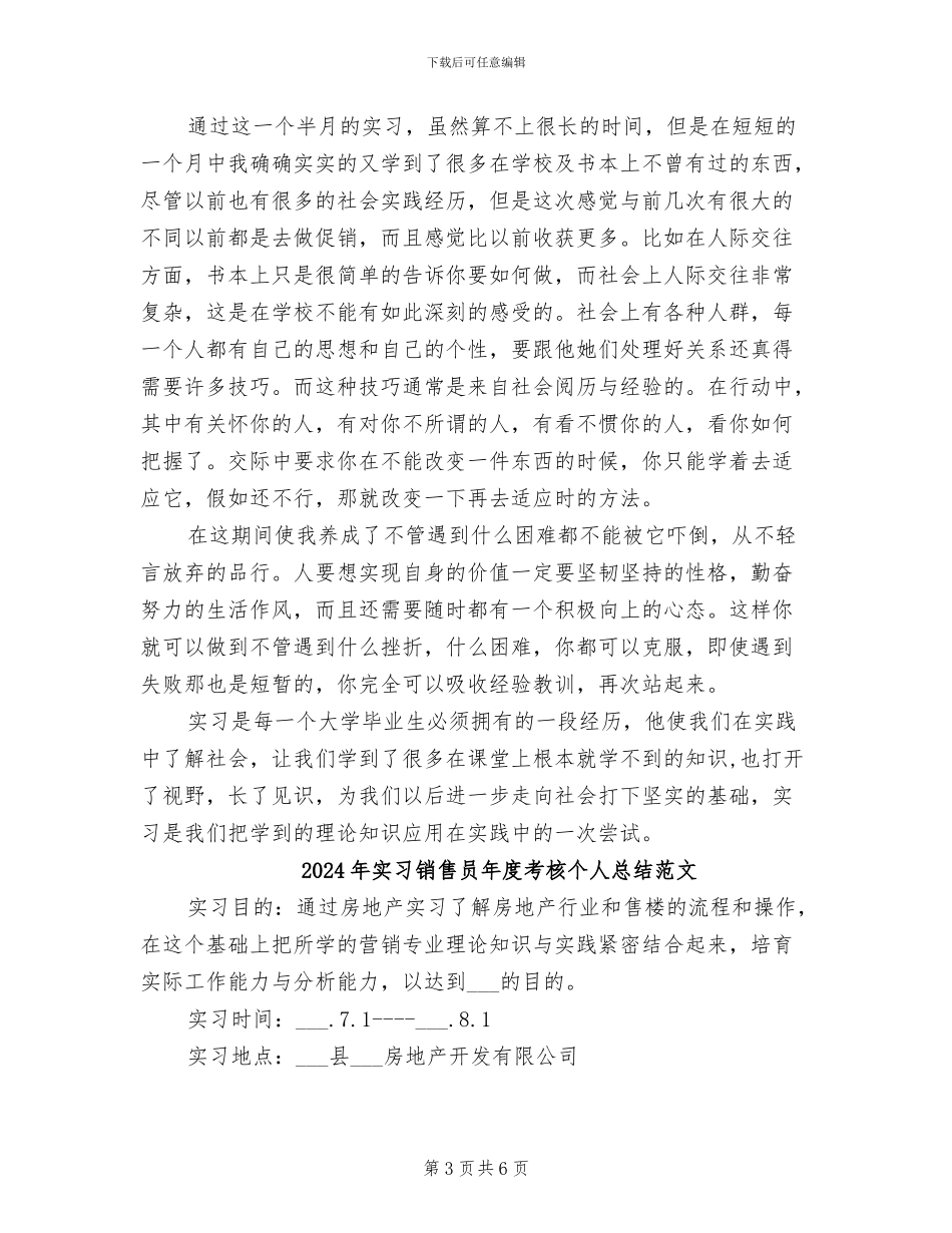 2024年实习销售员年度考核个人总结_第3页