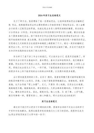 2024年实习生总结范文