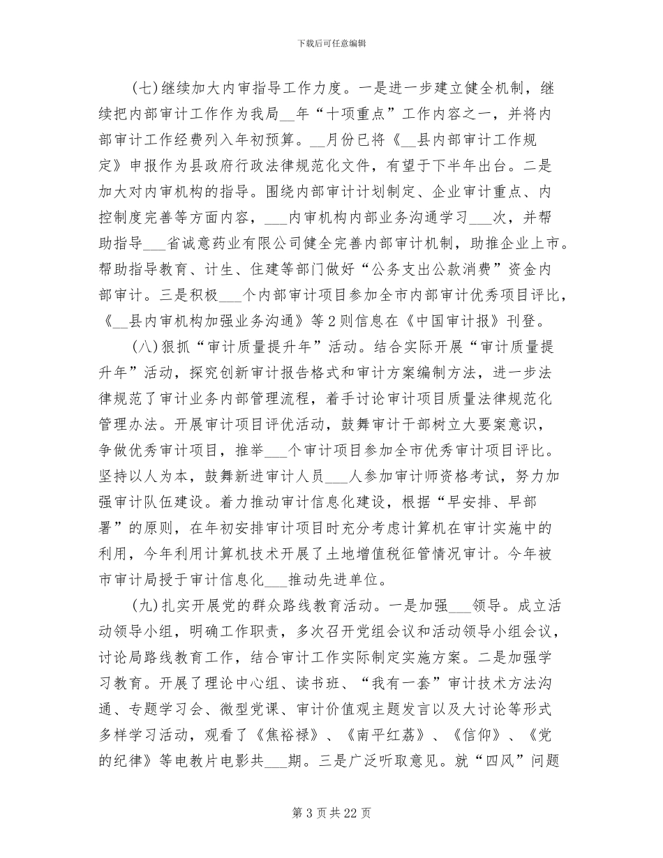 2024年审计上半年工作总结与计划_第3页