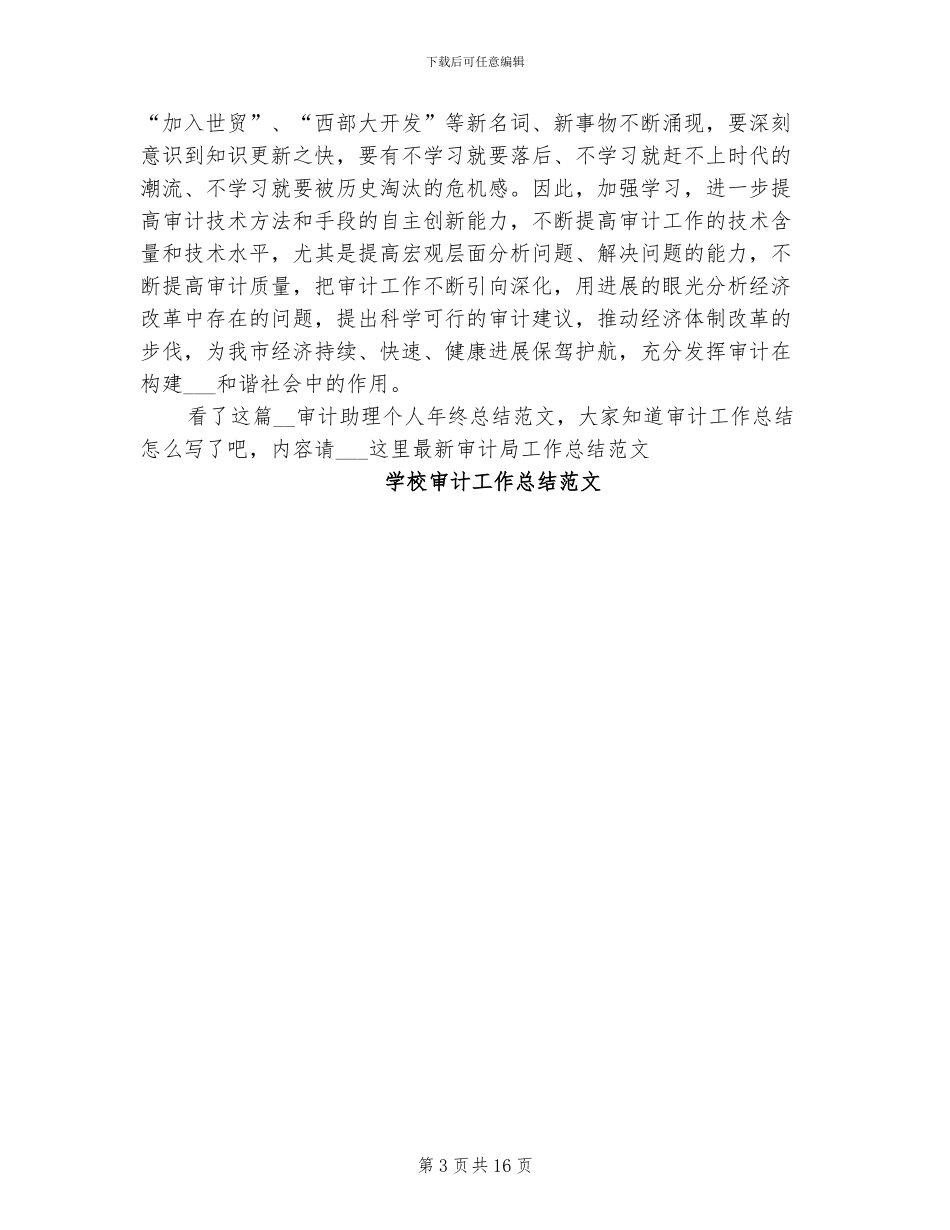 2024年审计助理个人年终总结范文_第3页