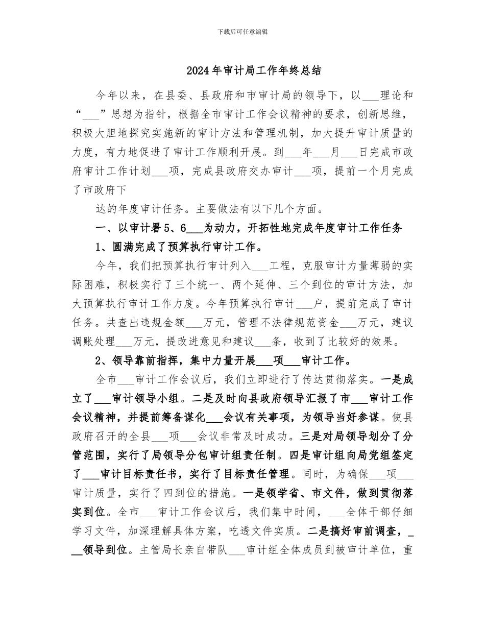 2024年审计局工作年终总结_第1页