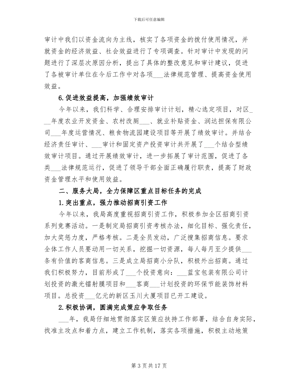 2024年审计局年度工作总结_第3页