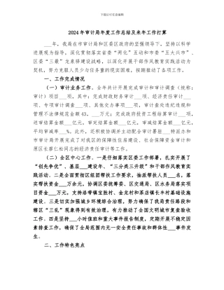 2024年审计局年度工作总结及来年工作打算