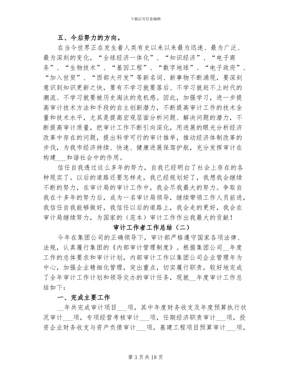 2024年审计工作者工作总结_第3页