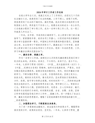 2024年审计工作者工作总结