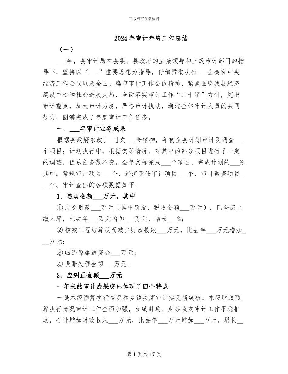 2024年审计年终工作总结_第1页