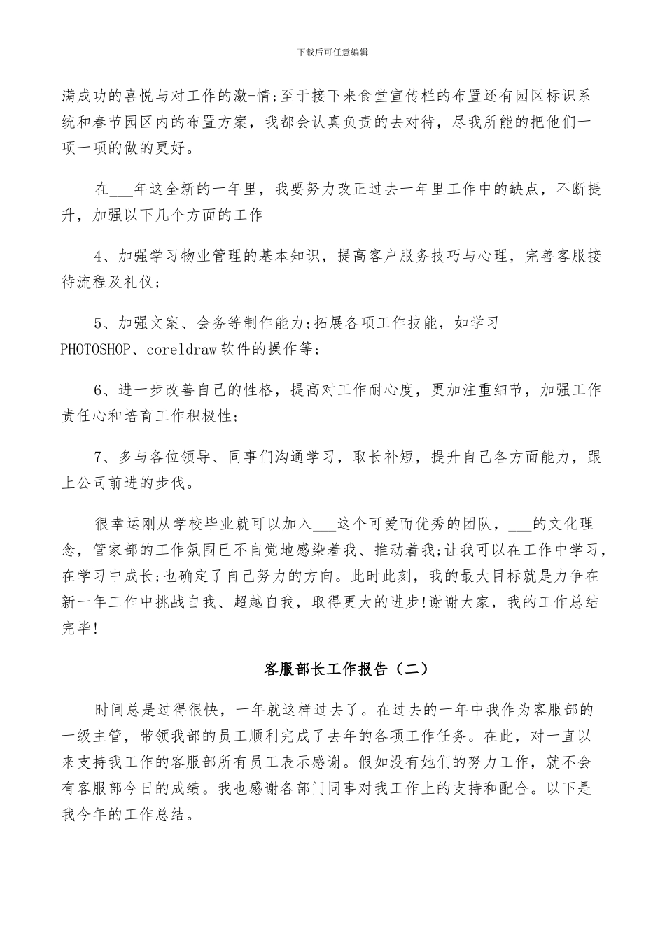 2024年客服部长工作总结_第3页