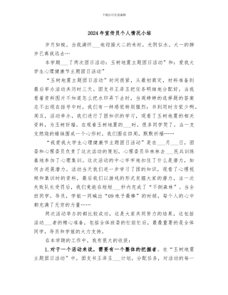 2024年宣传员个人情况小结