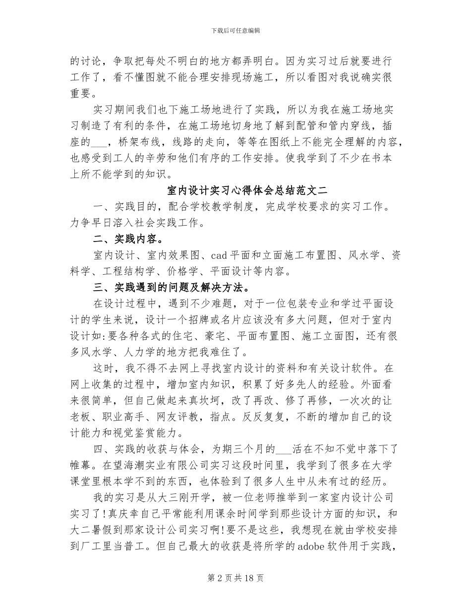 2024年室内设计实习心得体会总结_第2页