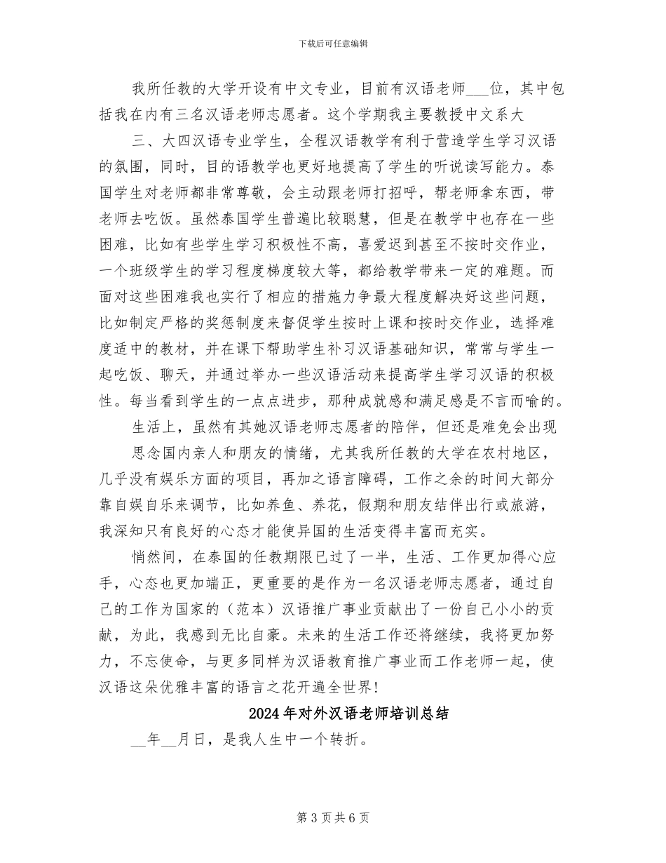 2024年对外汉语教学的工作总结_第3页