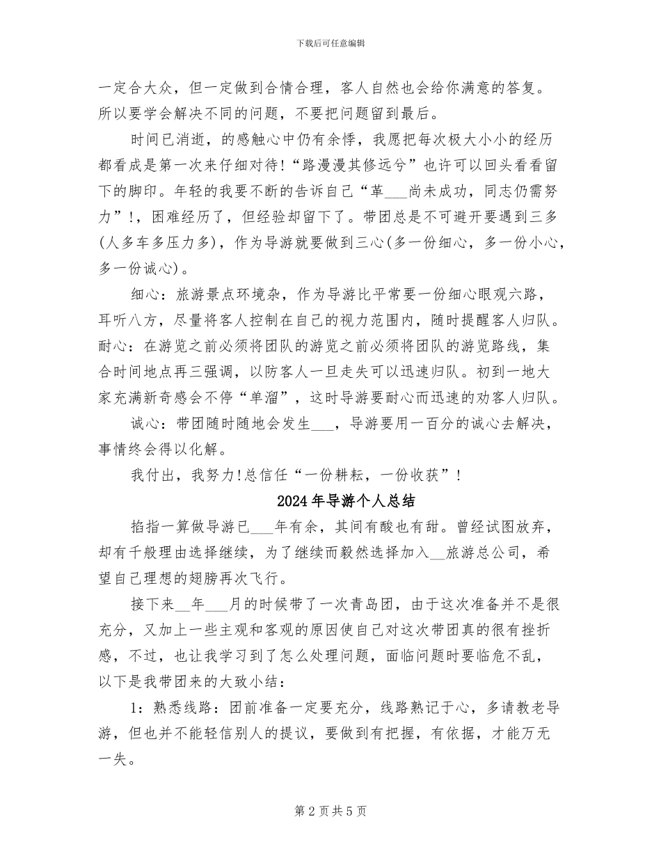 2024年导游个人年终总结范文_第2页