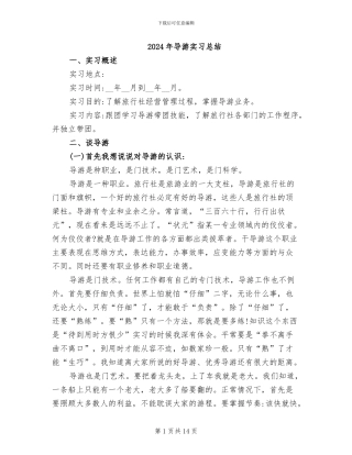 2024年导游实习总结