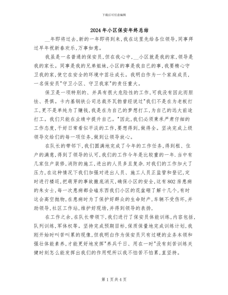 2024年小区保安年终总结_第1页