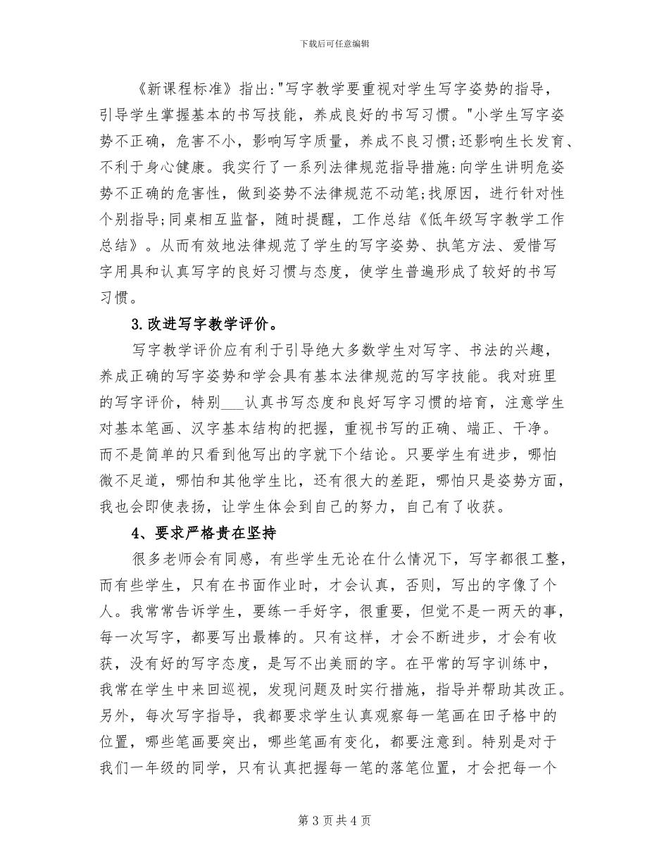 2024年小学低年级书法教学总结_第3页