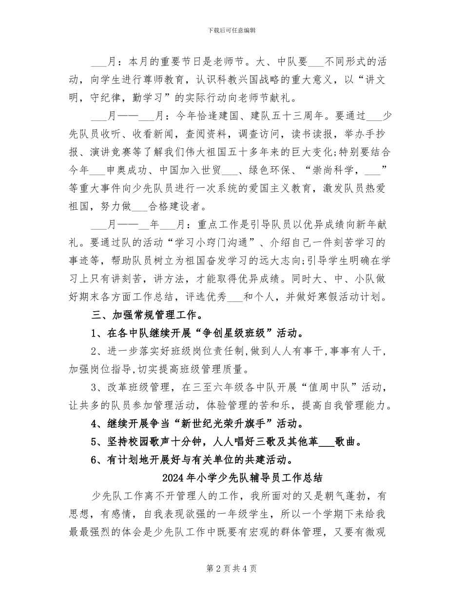 2024年小学少先队辅导员个人总结_第2页