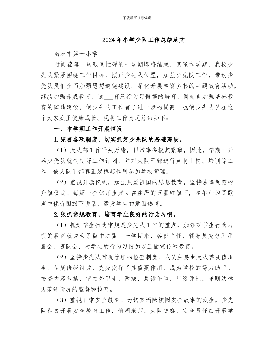 2024年小学少队工作总结范文_第1页