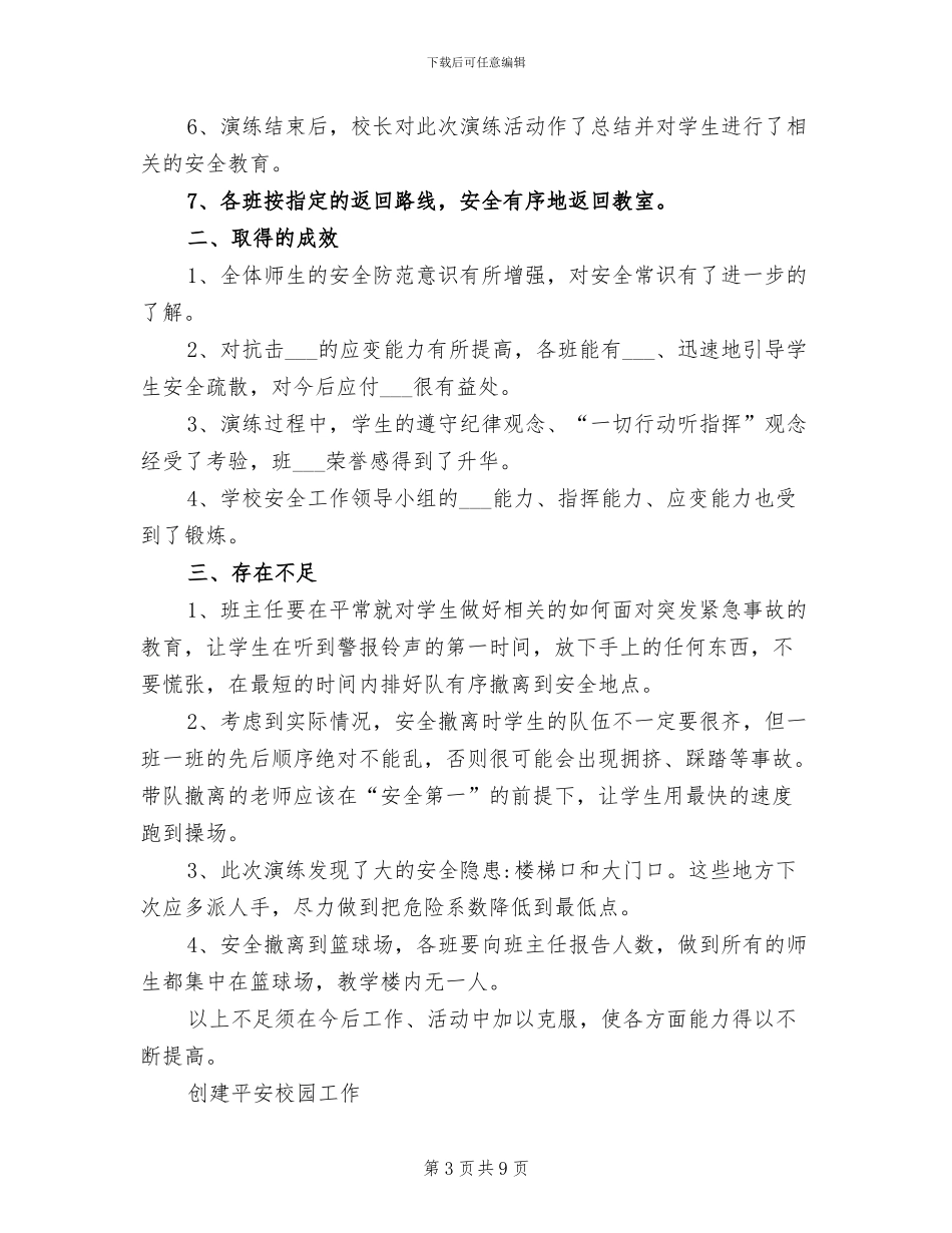 2024年小学开展应急预案演练总结_第3页