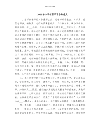 2024年小学挂职学习小结范文