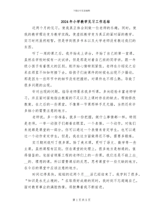 2024年小学教学见习工作总结