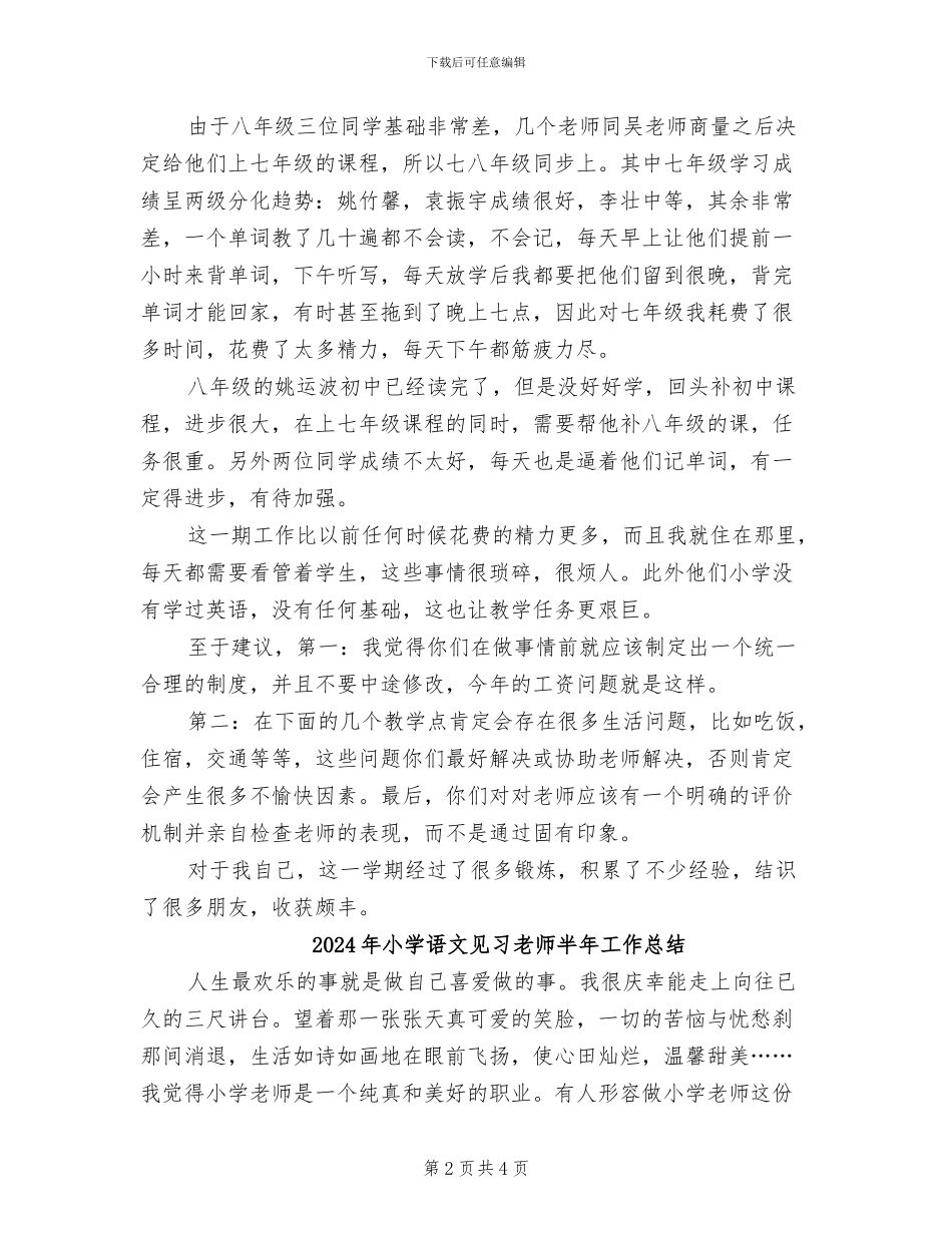 2024年小学语文英语教学工作总结_第2页