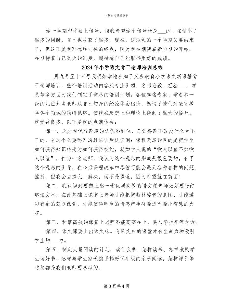 2024年小学语文骨干教师个人总结汇报_第3页