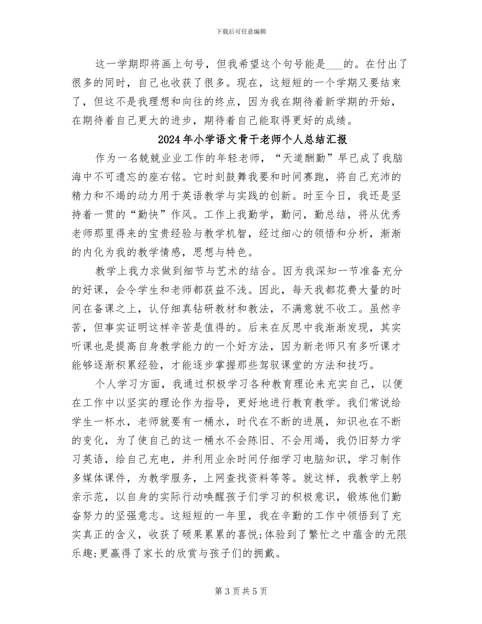 2024年小学语文骨干教师个人总结_第3页