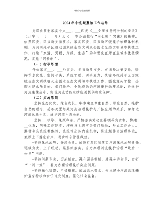 2024年小流域整治工作总结