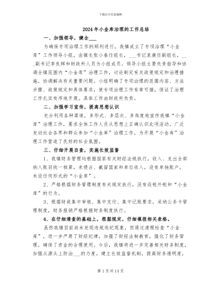 2024年小金库治理的工作总结