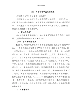 2024年尝试教学法总结范本