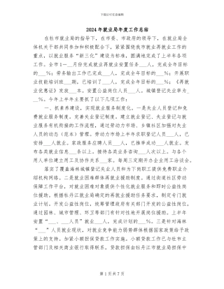 2024年就业局年度工作总结