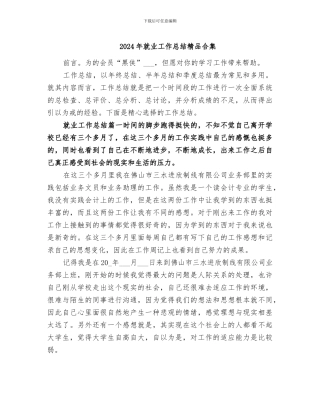 2024年就业工作总结精品合集
