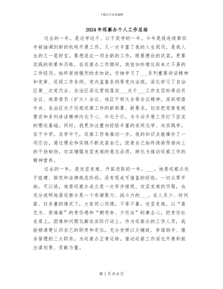 2024年巡察办个人工作总结