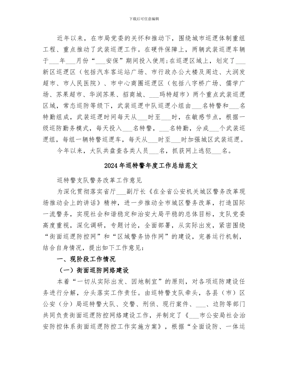 2024年巡特警工作总结_第2页