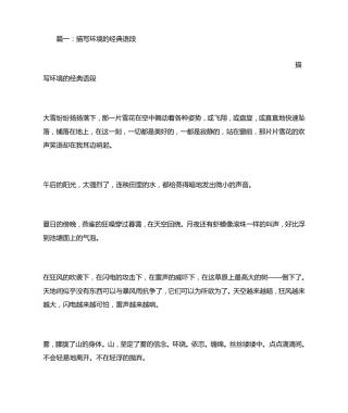 环境描写的段落