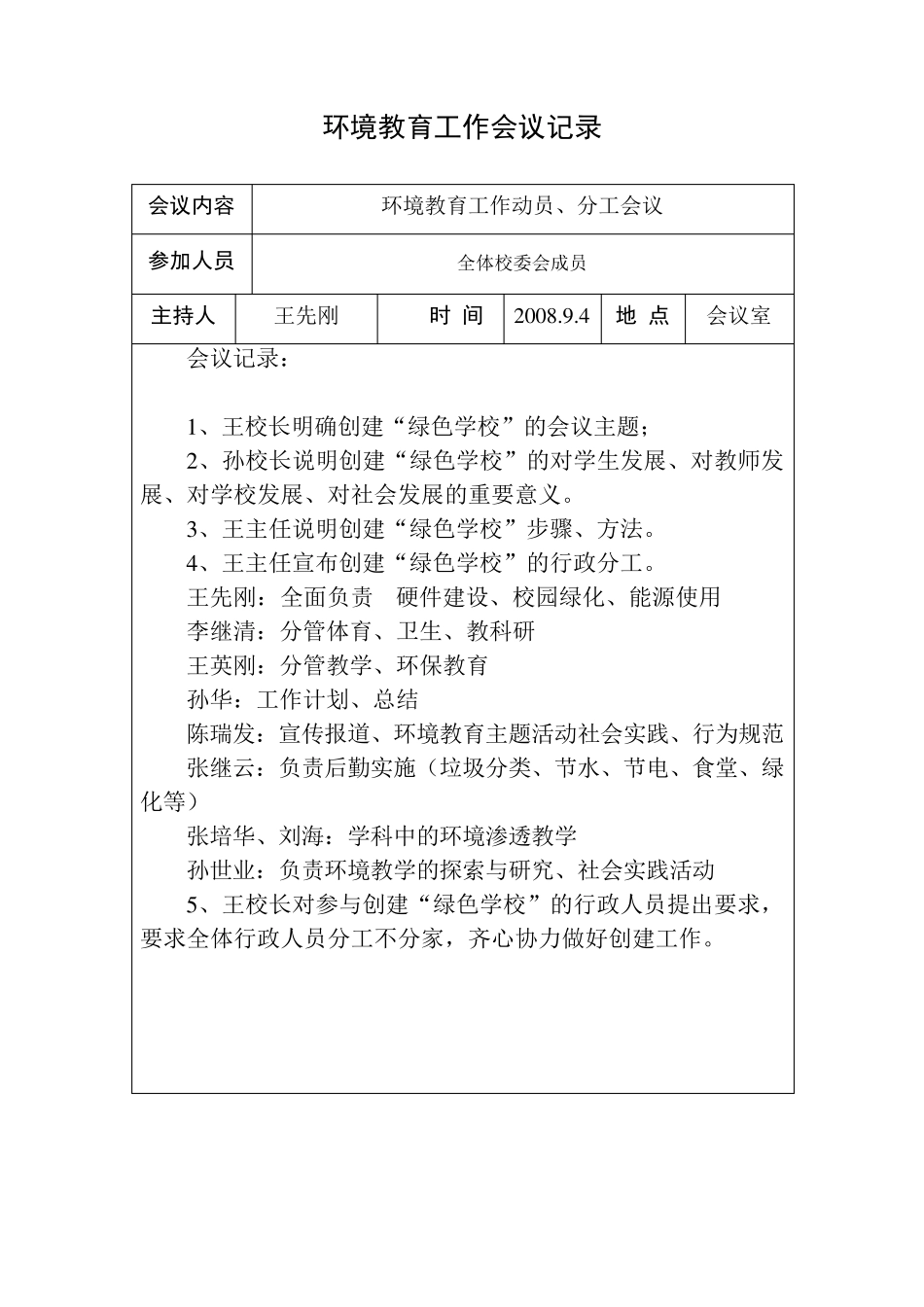 环境教育工作会议记录_第1页