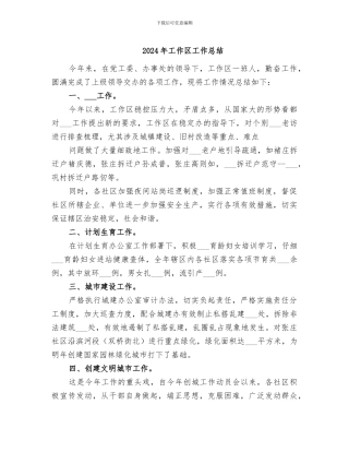 2024年工作区工作总结