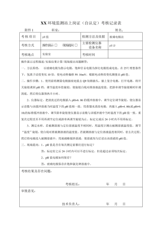 环境监测自认定考核记录表