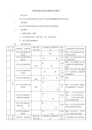 环境管理体系合规性评价
