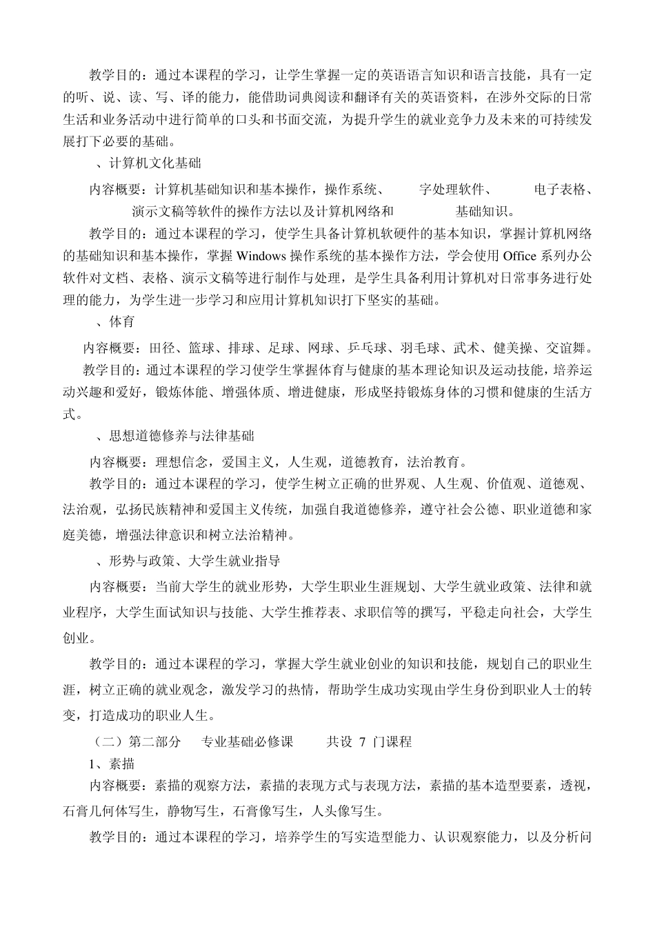 环境艺术设计专业教学计划_第3页