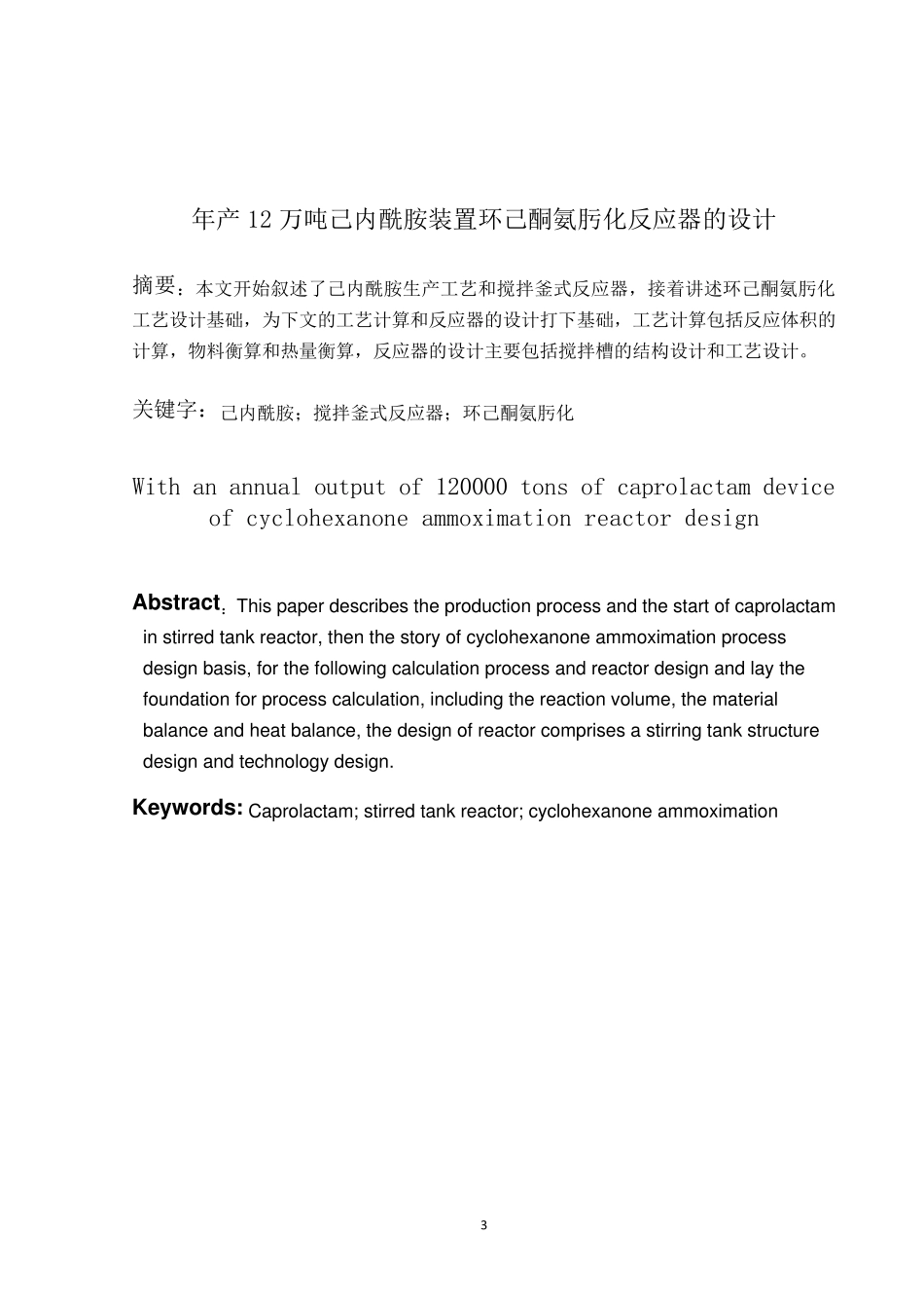环己酮氨肟化反应器的设计_第3页
