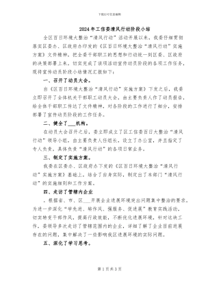 2024年工信委清风行动阶段小结