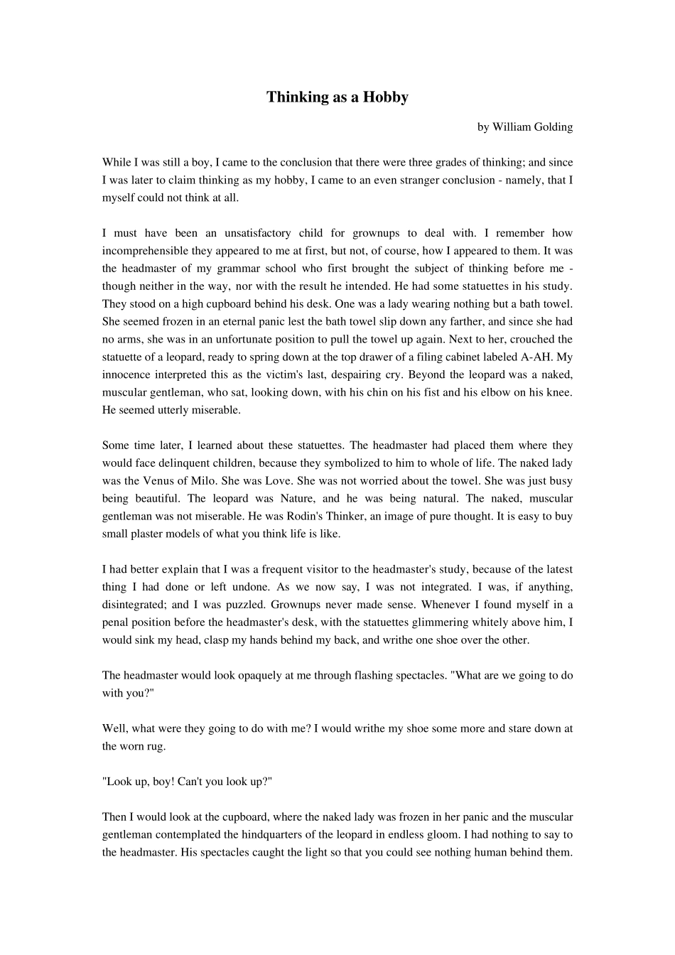 现代大学英语精读4thinkingasahobby原文、课文对比版_第1页