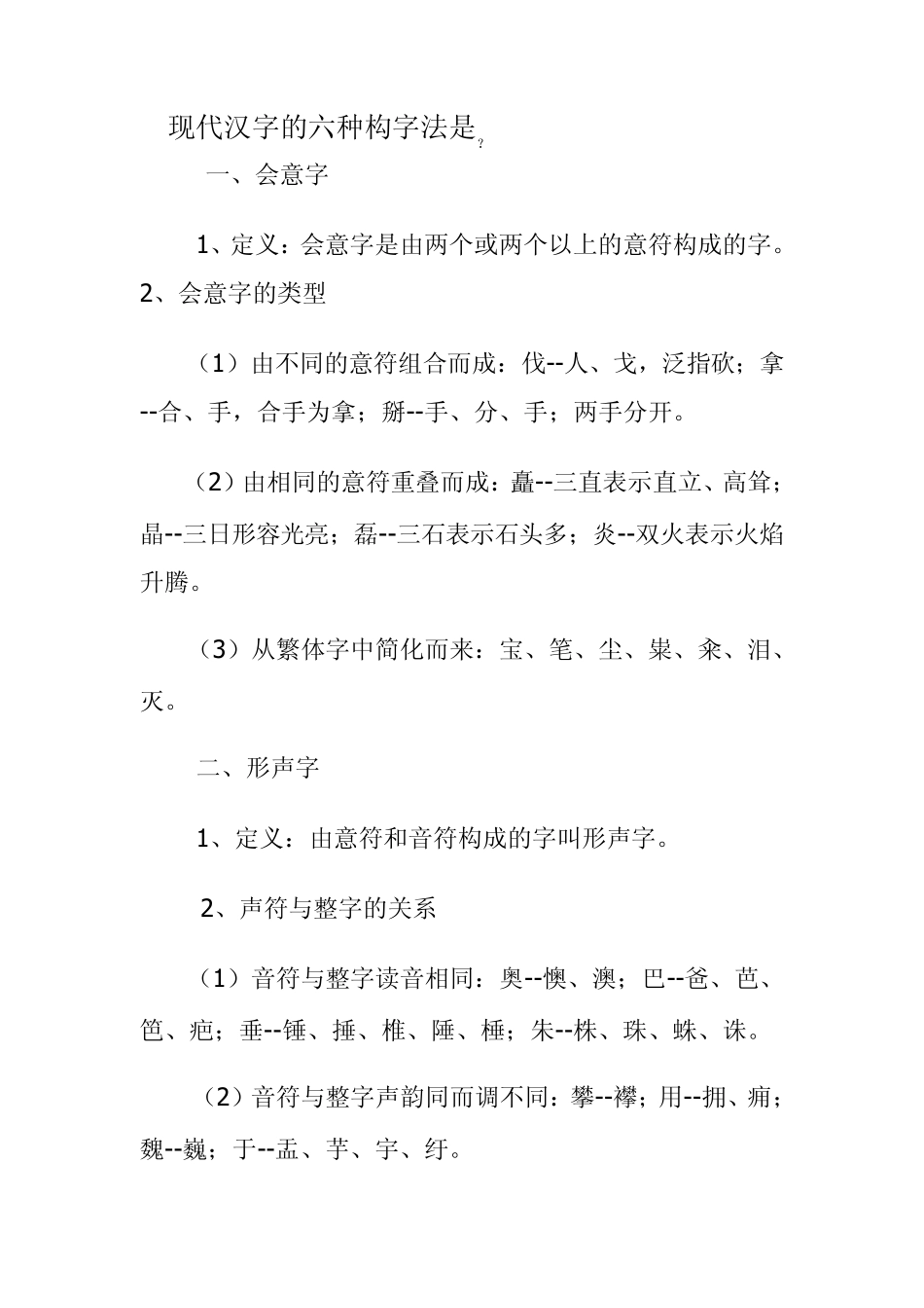 现代汉字的六种构字法是_第1页