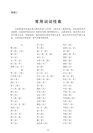 现代汉语800词词性表