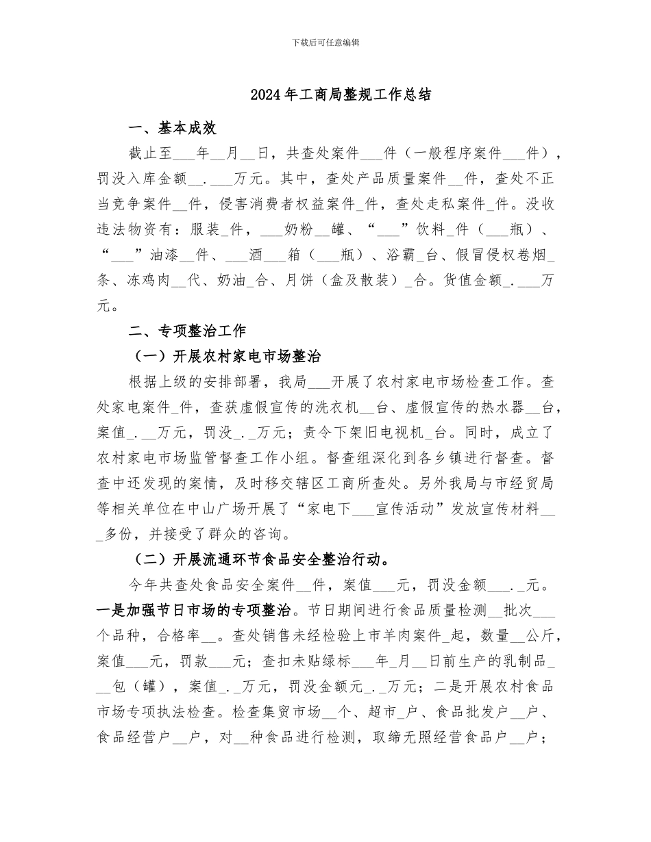 2024年工商局整规工作总结_第1页