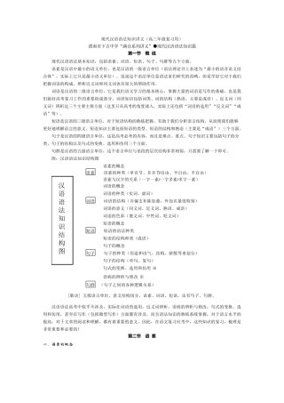 现代汉语四级语法单位的关系