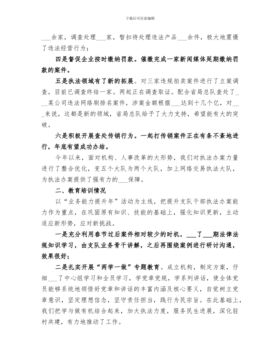 2024年工商局经检支队工作总结_第2页