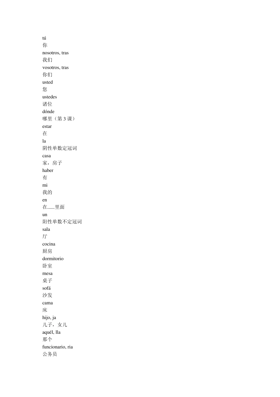 现代西班牙语第一册单词_第3页