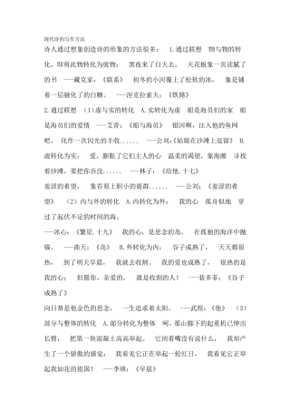 现代诗的写作方法